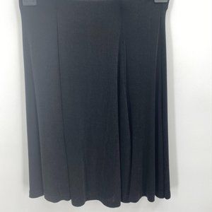 CTME BLACK SHORT PLEATED FLOWING SKIRT